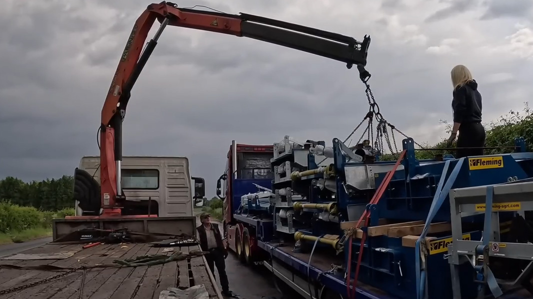 A fully loaded truck fresh off the boat