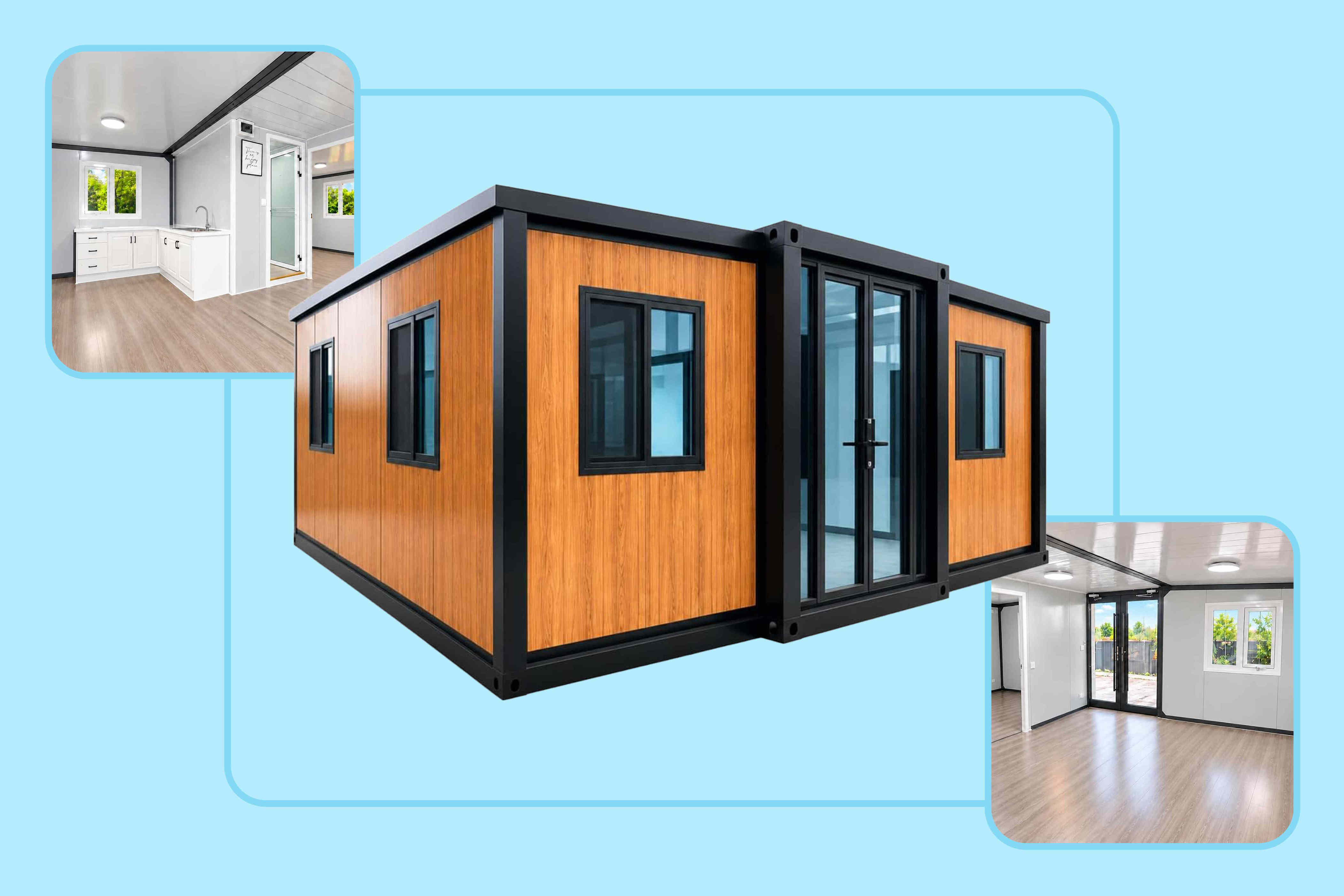Amazon is selling a cabin-style tiny home with a warm wood-look ...