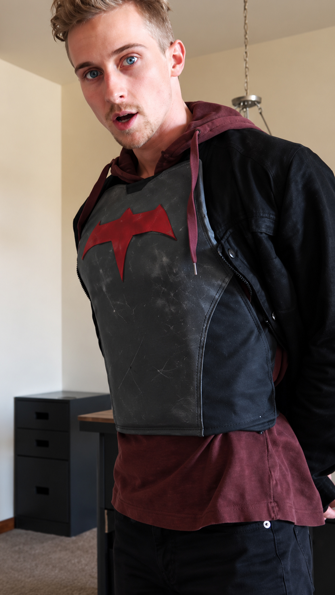 Bulletproof Bateman cosplay brings Red Hood into real life