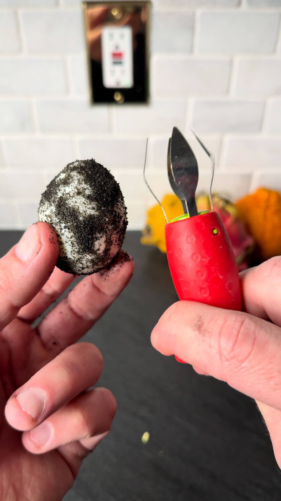 Huller vs. snake egg kitchen hack