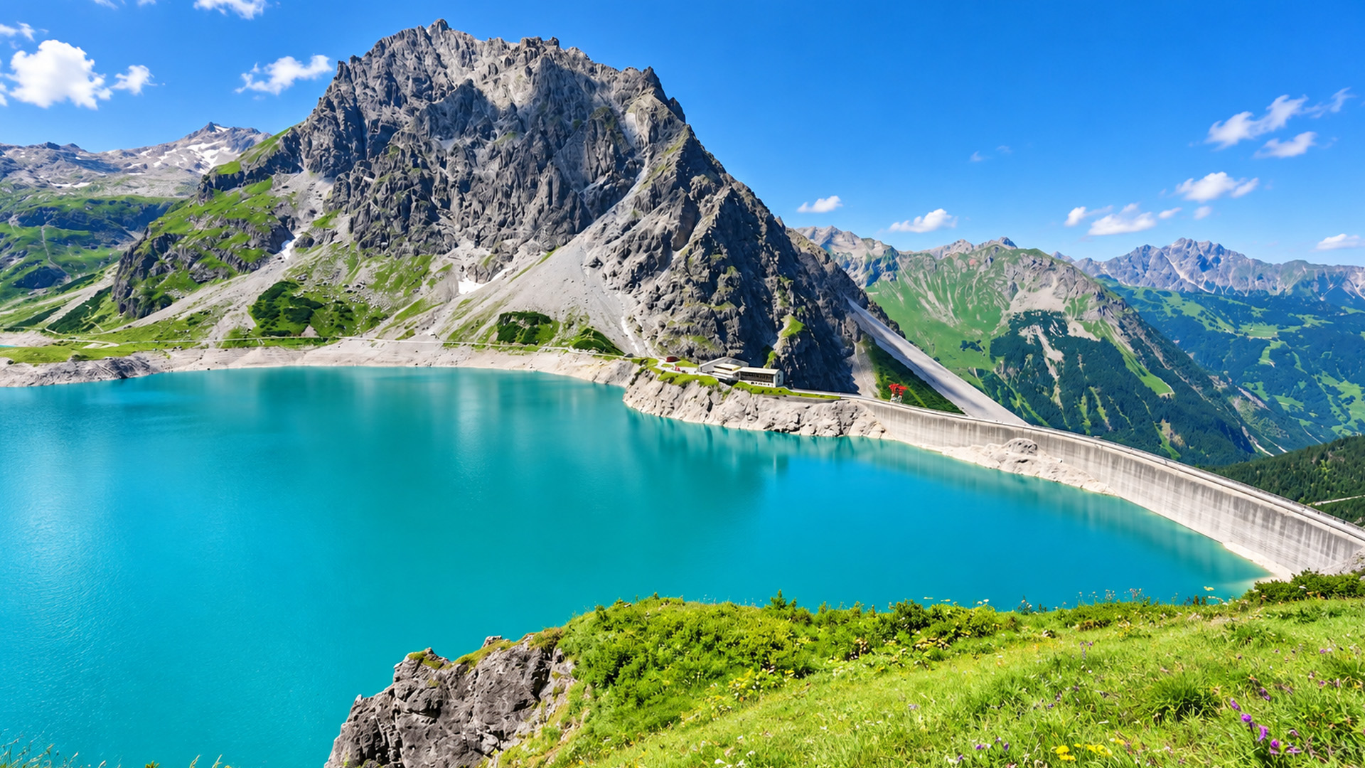 Lünersee, Austria, bajo las montañas Rätikon (4K)