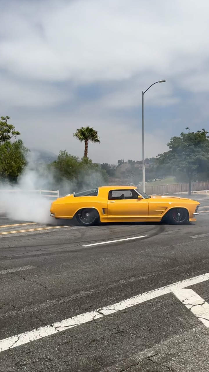 Modified classic Buick Riviera wild street acceleration with turbo power