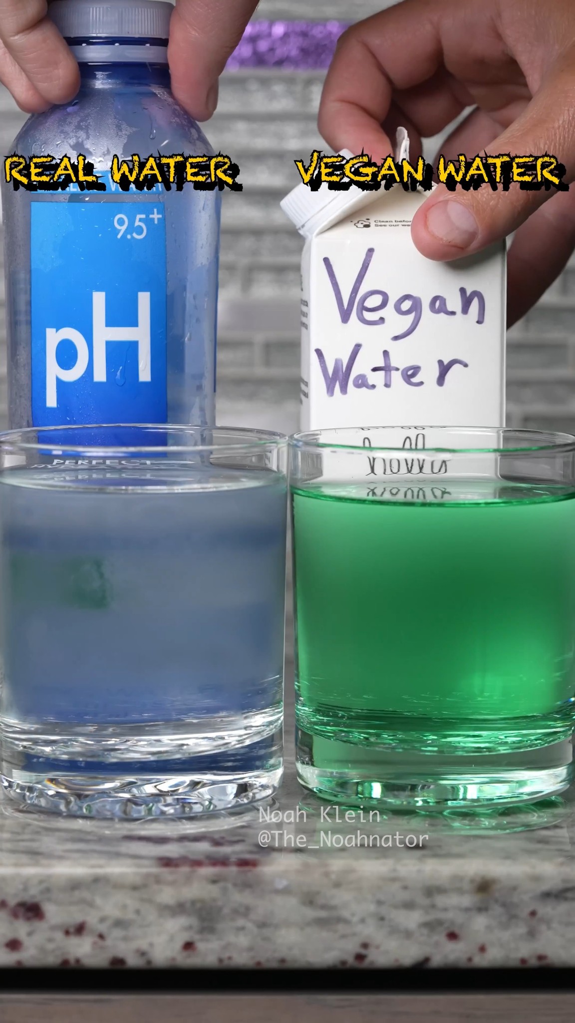 Vegan water vs. real water test