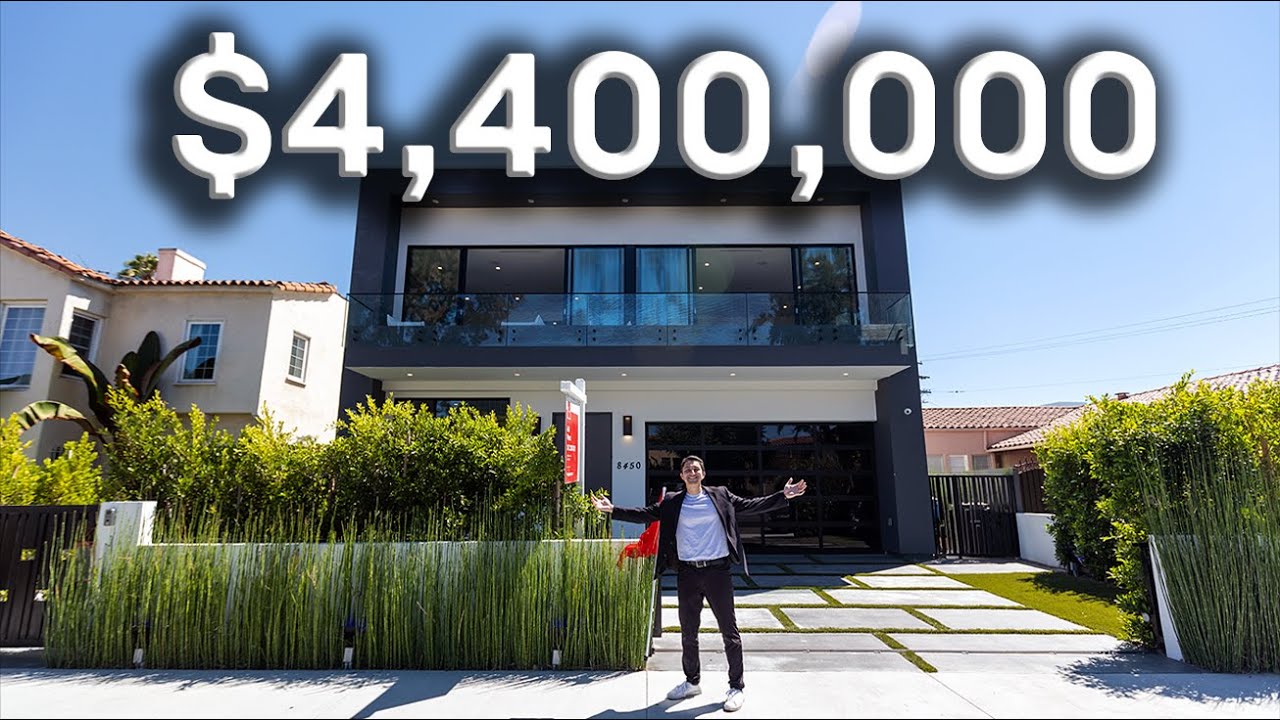 Inside a $4.4 million modern mansion in Los Angeles with a rooftop deck!