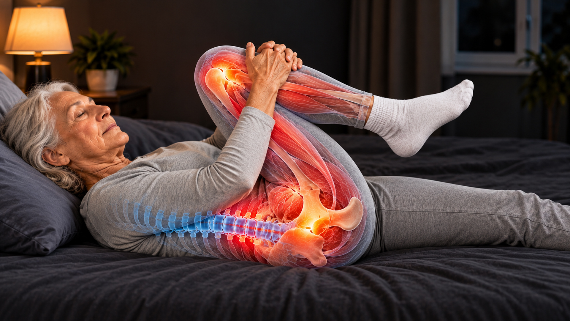 Knee-to-chest exercise helps seniors over 65 ease morning stiffness