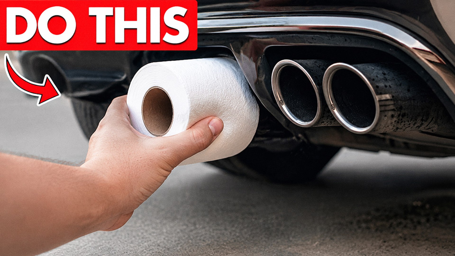 Try this toilet paper trick on your exhaust pipe today