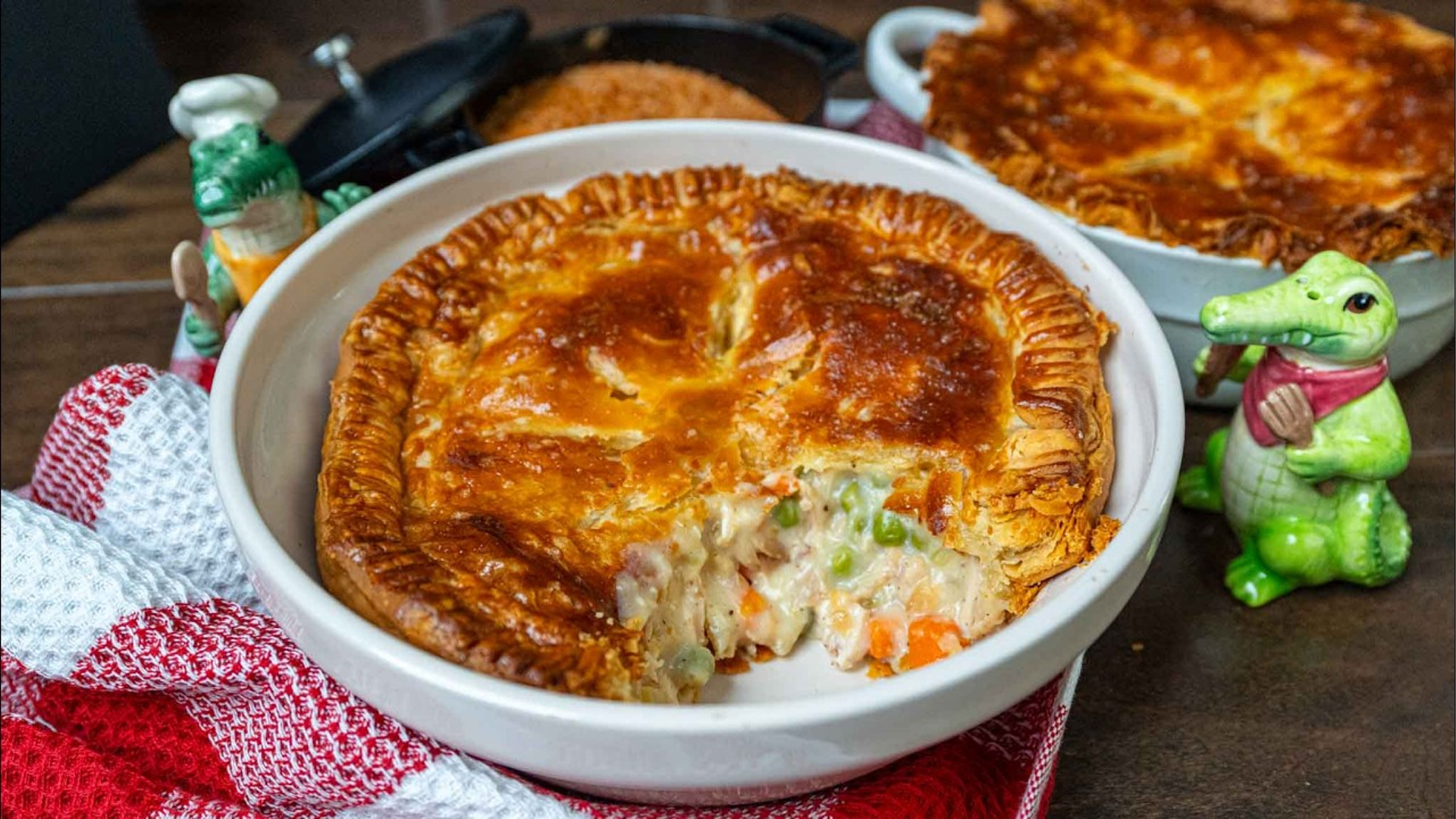 Creamy chicken pot pie from scratch