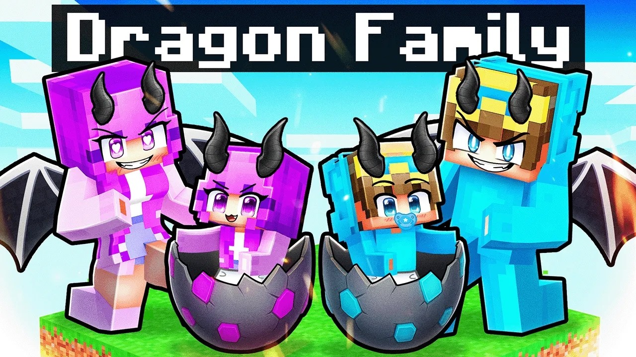Having a dragon family in Minecraft!