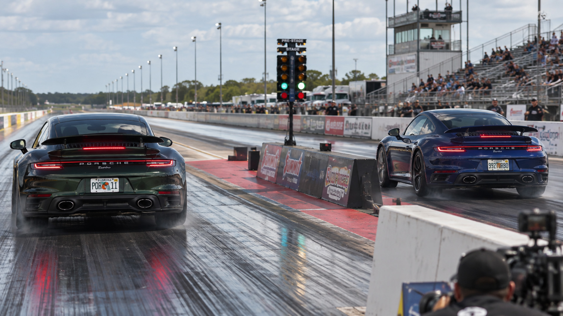 Modified Porsche Turbo S takes on the stock version