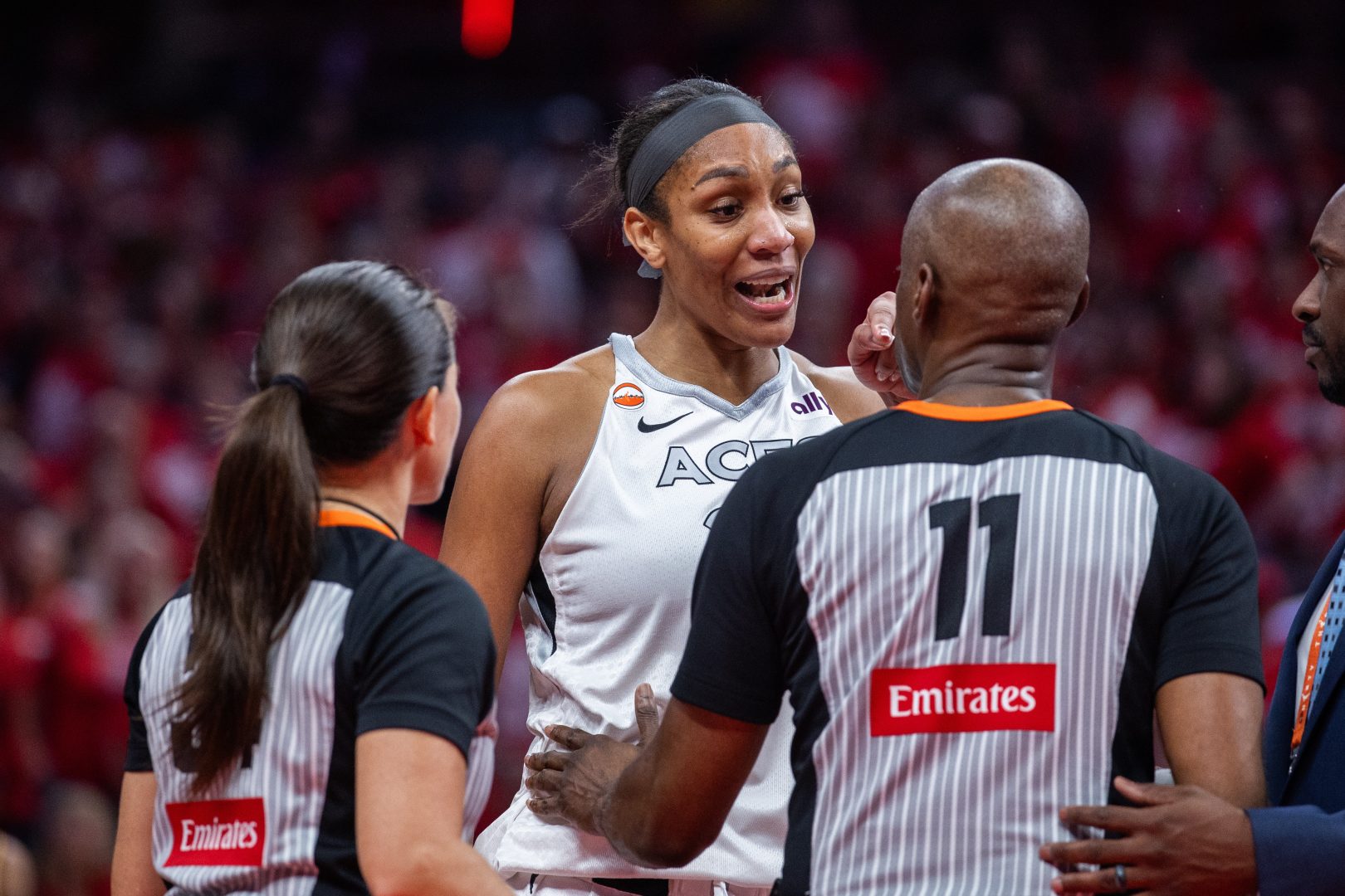 A’ja Wilson addresses fan interaction after Game 2 loss