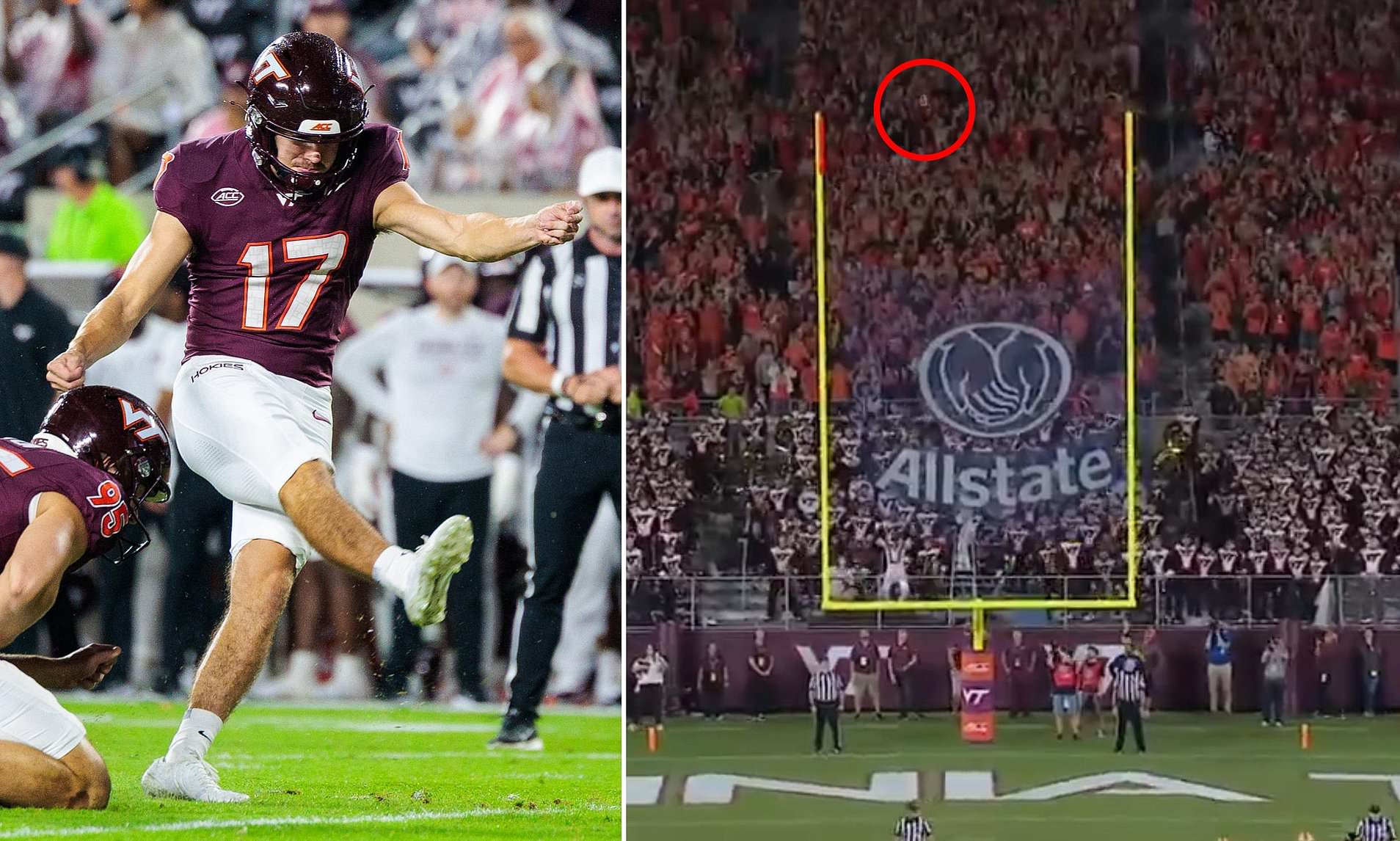 Controversial missed field goal call leaves fans split as different ...