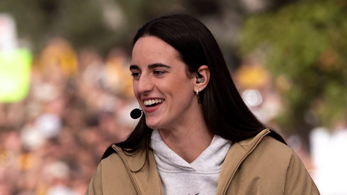 Is Caitlin Clark at the Iowa-Ohio State college football game today?
