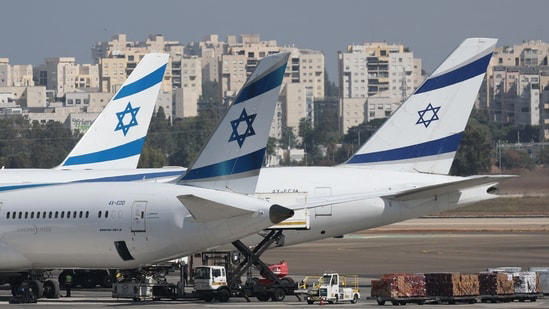 Israeli airline El Al aircraft sit on the tarmac at Ben-Gurion Airport near the city of Lod on October 2, 2026.