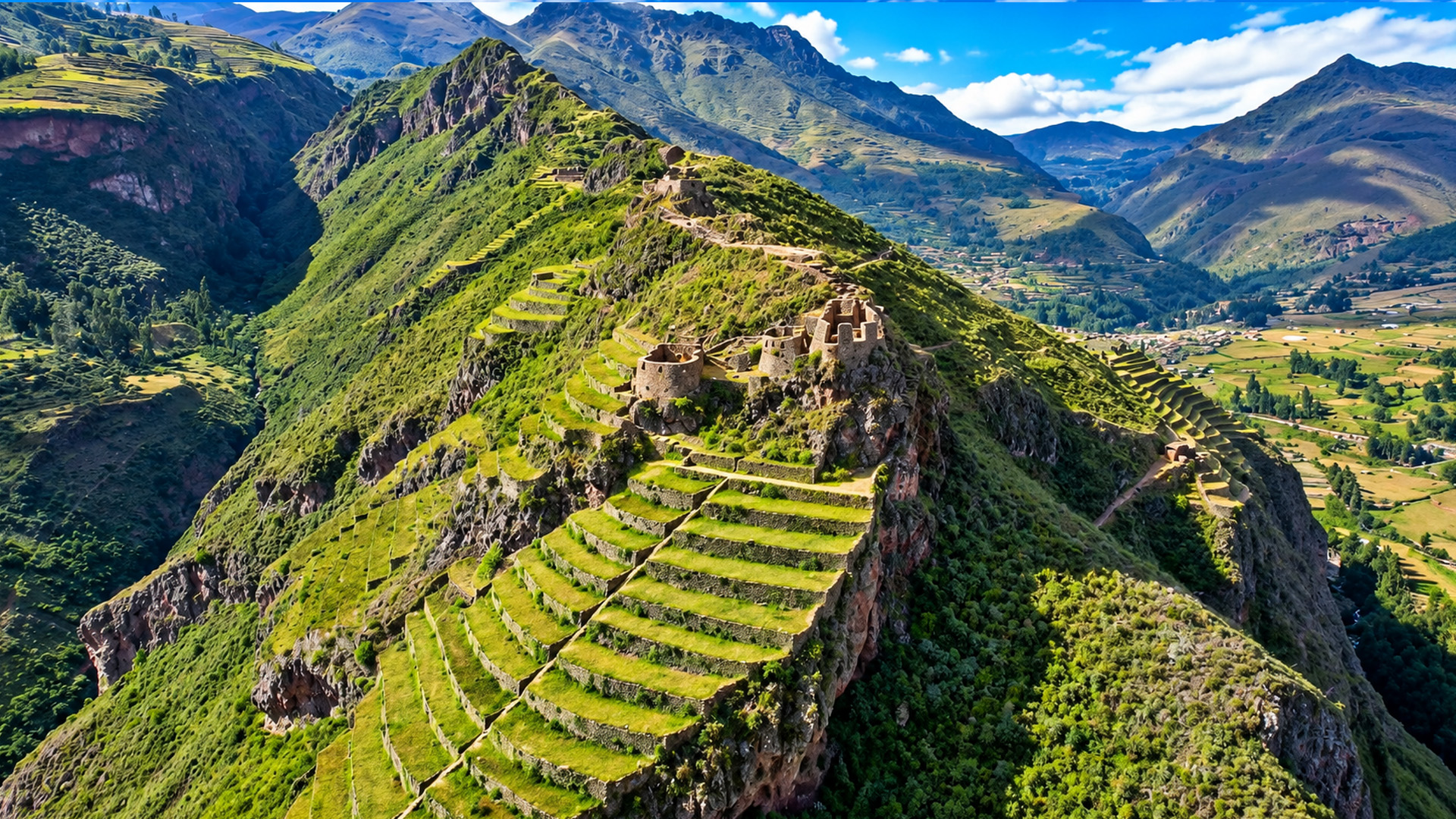 Mountains carved into farmland by the Inca