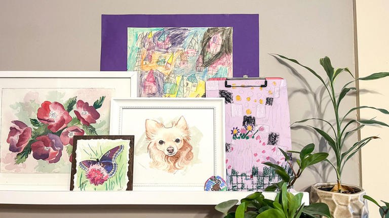 There's a cuter way to display kids' artwork than the fridge