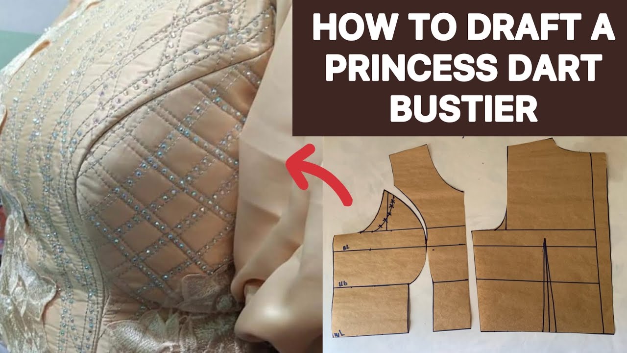 Princess dart bustier pattern drafting made easier