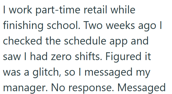 Manager forgot to schedule employee for 2 weeks, tries to write them up ...