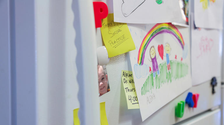 There's a cuter way to display kids' artwork than the fridge