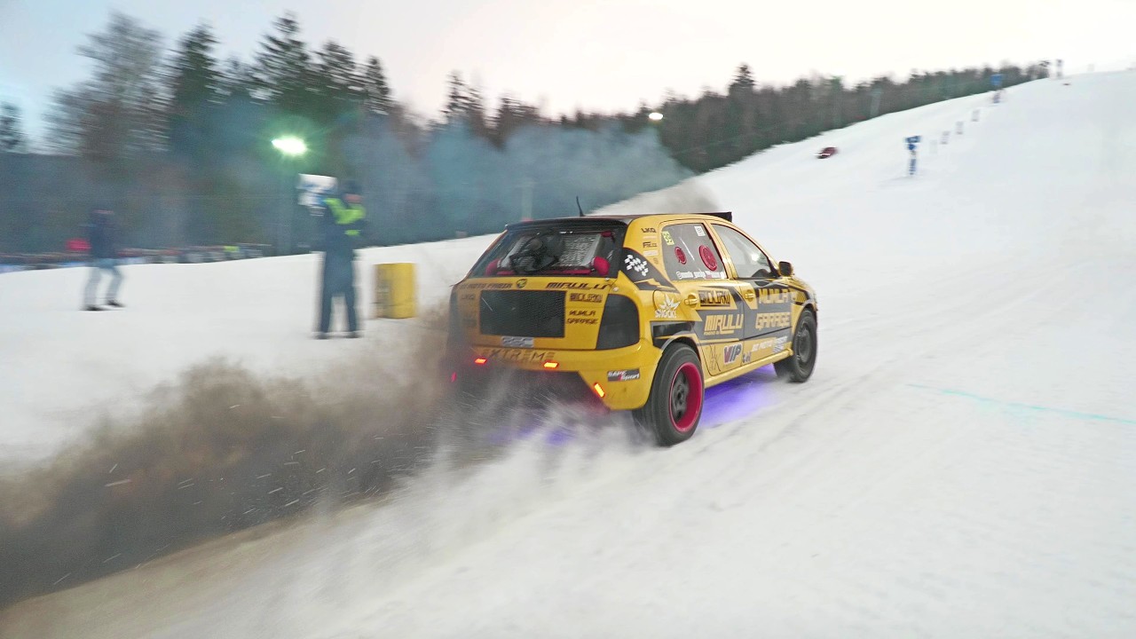 De wilde Škoda Fabia RS van 754 pk gaat het ijs op