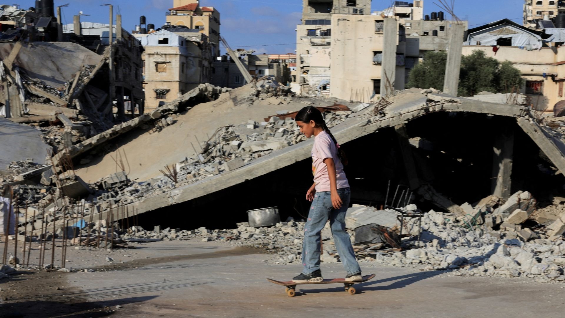 Gaza's young skateboarders turn war rubble into makeshift skate parks