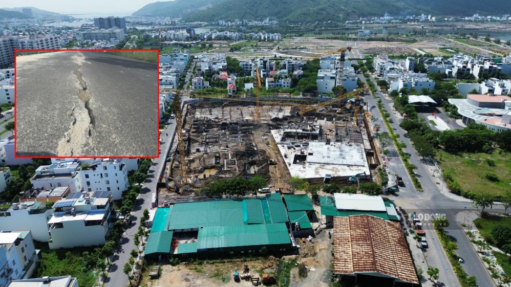 Đường nứt toác, sụt lún sát dự án nhà ở xã hội CT-02 phường Nam Nha Trang