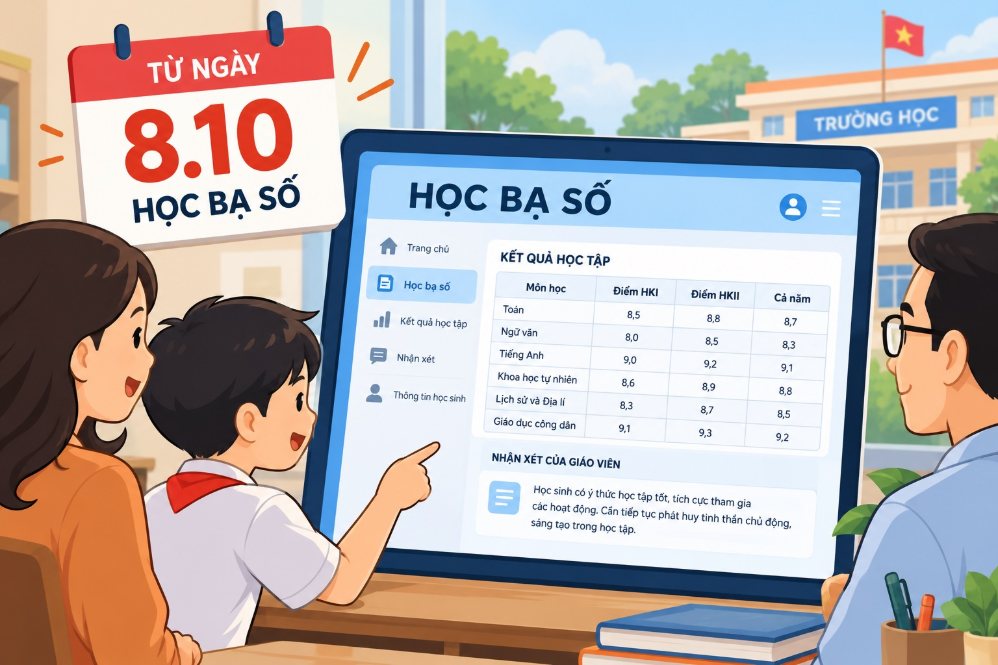 Từ 8.10, phát hiện sai điểm số, người học có quyền yêu cầu sửa học bạ số