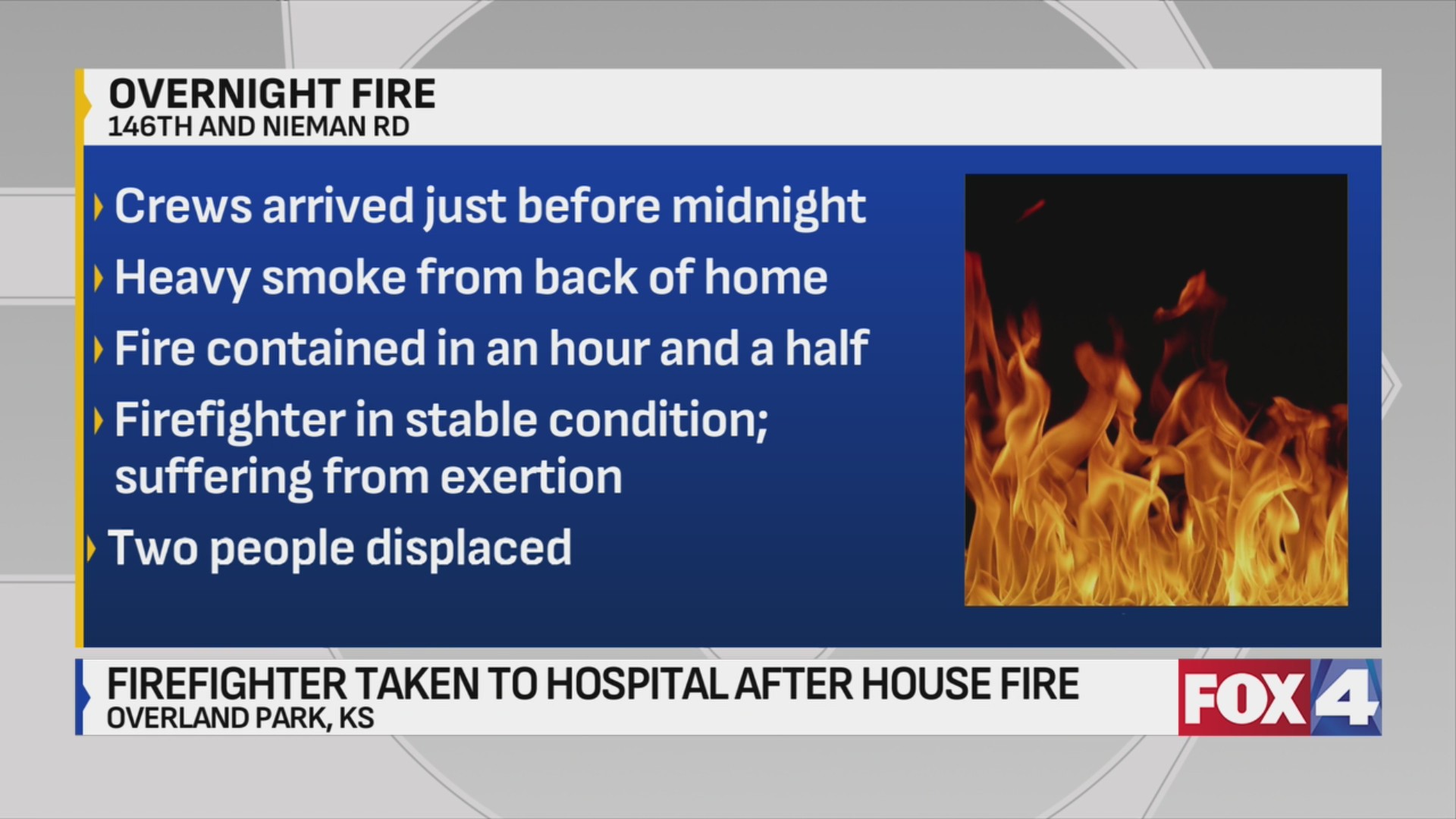 Firefighter taken to hospital after Overland Park house fire