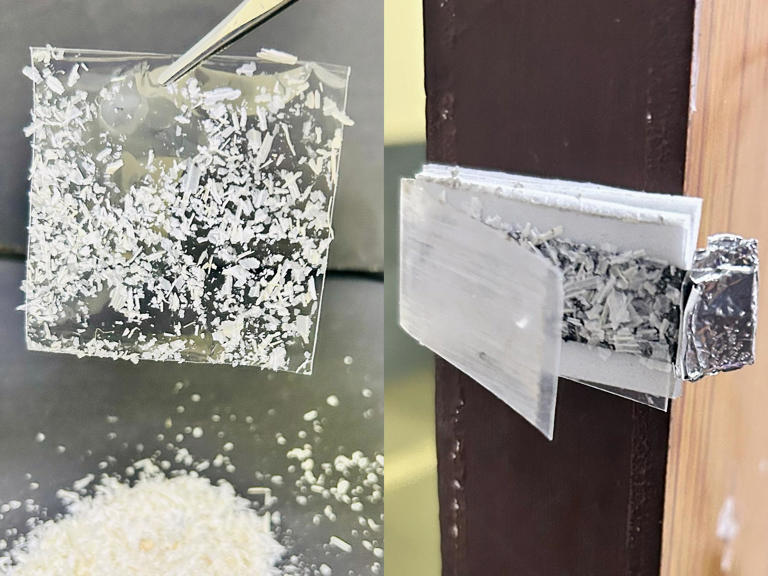 Garlic peel sensor powers low-cost home security sensor