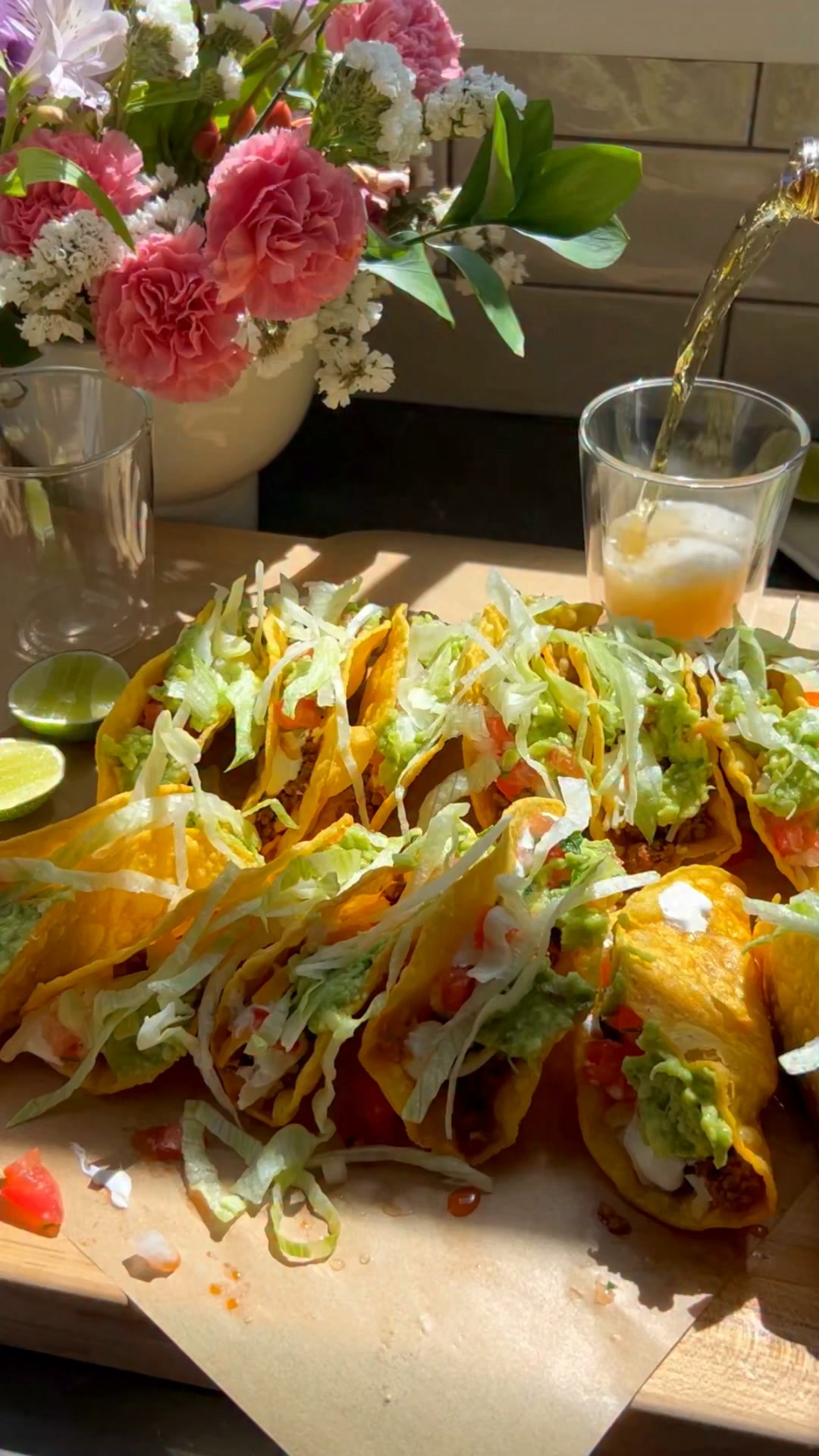 Homemade crunchy tacos