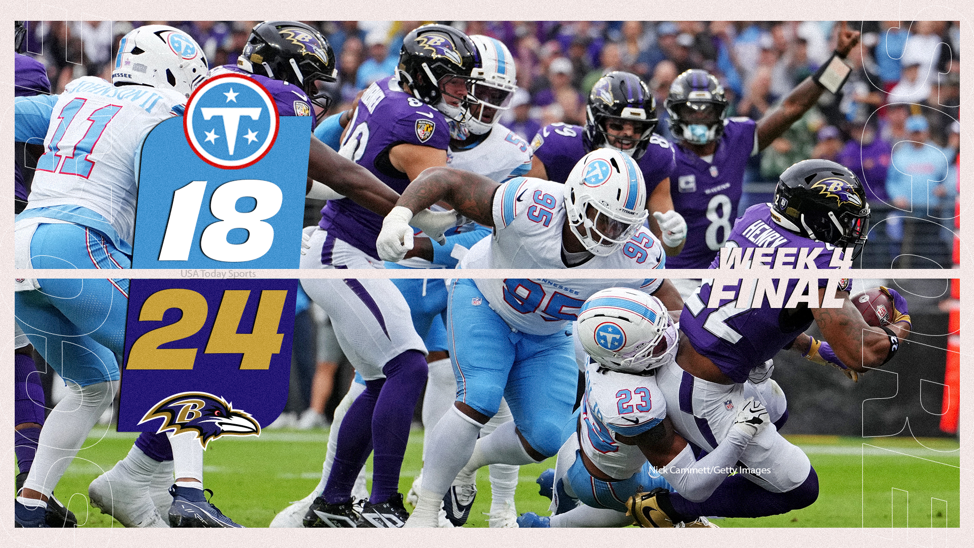 Titans fail to capitalize on opportunities and fall, 25-18, to Ravens