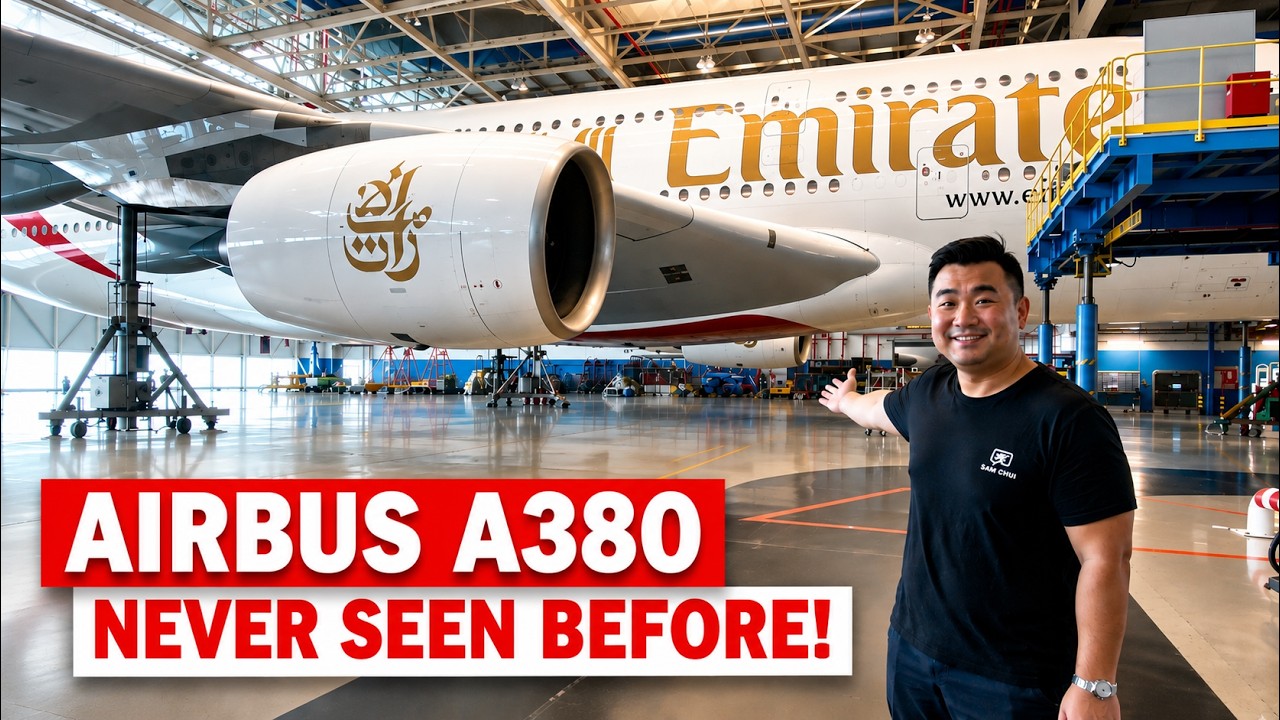 Inside the massive Emirates A380 maintenance center