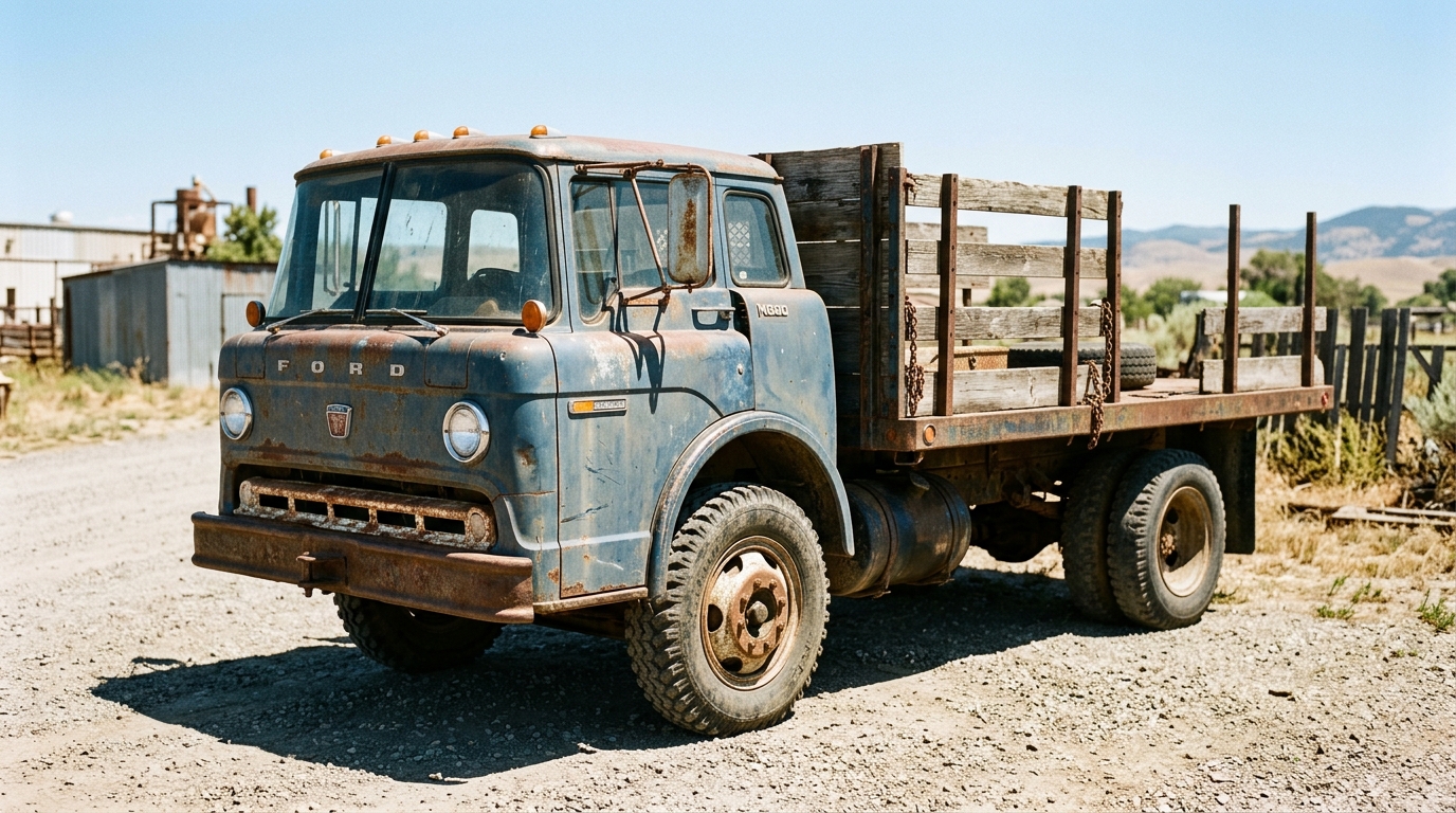 Mechanic diagnoses a long-abandoned 1964 Ford N600 dump truck to free ...