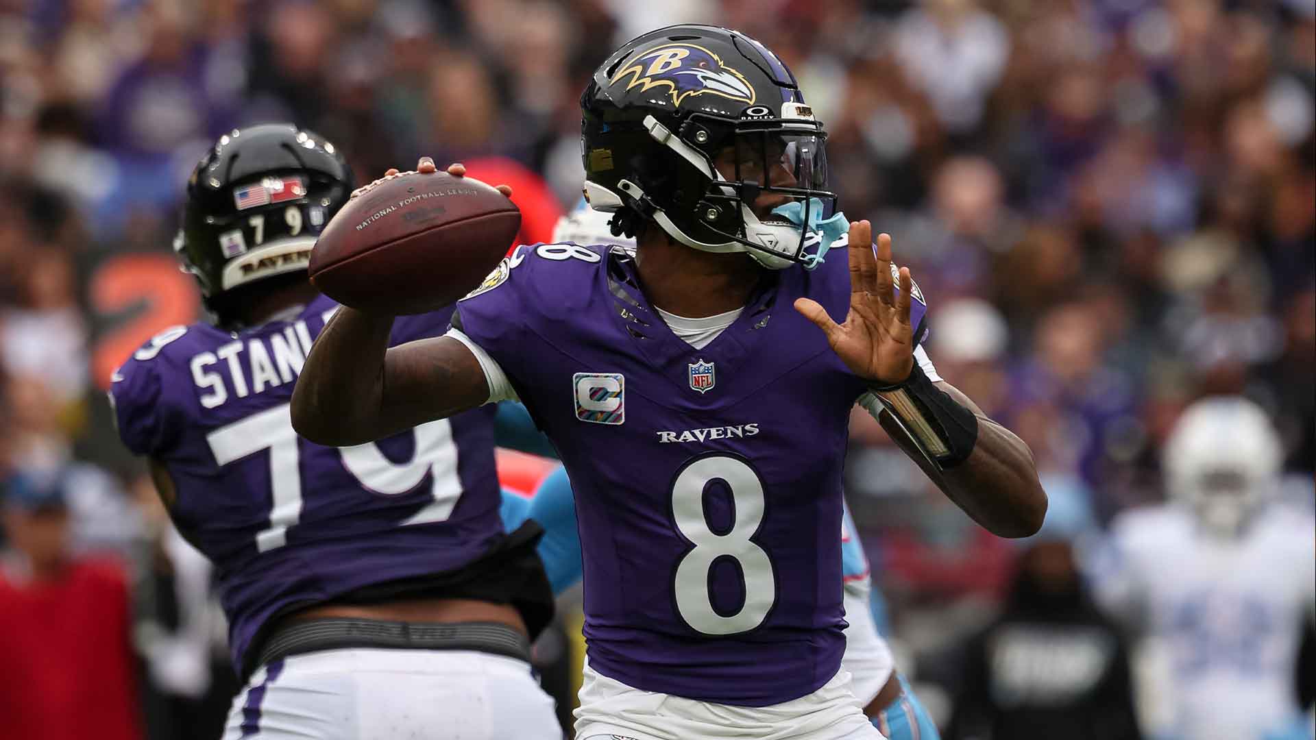 Ravens QB Lamar Jackson exits game with ankle injury against Titans