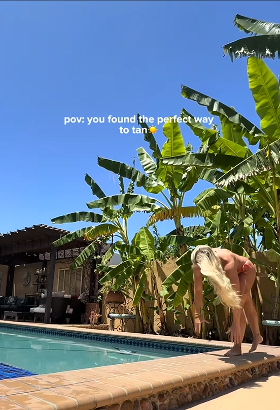 Handstands while tanning