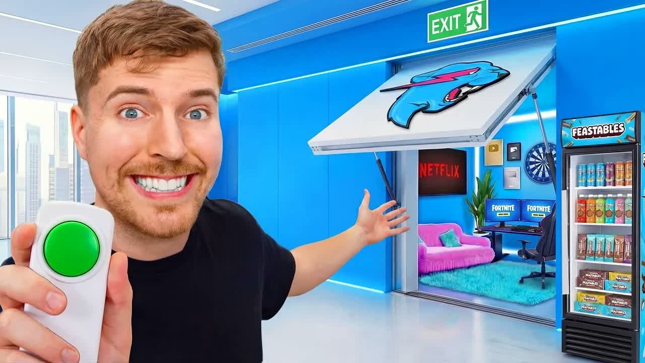 He built a secret room inside Beast Games City to hide from MrBeast