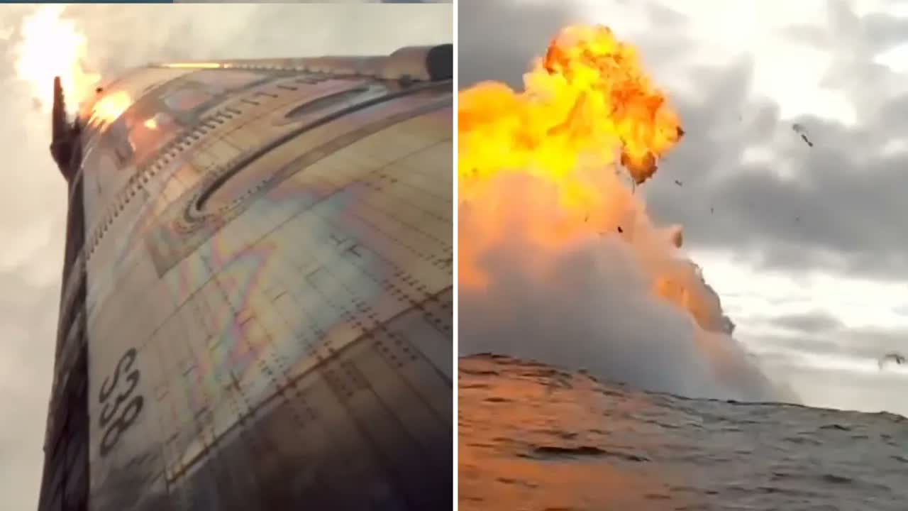SpaceX Starship's flight 11 re-entry, splashdown, and explosion