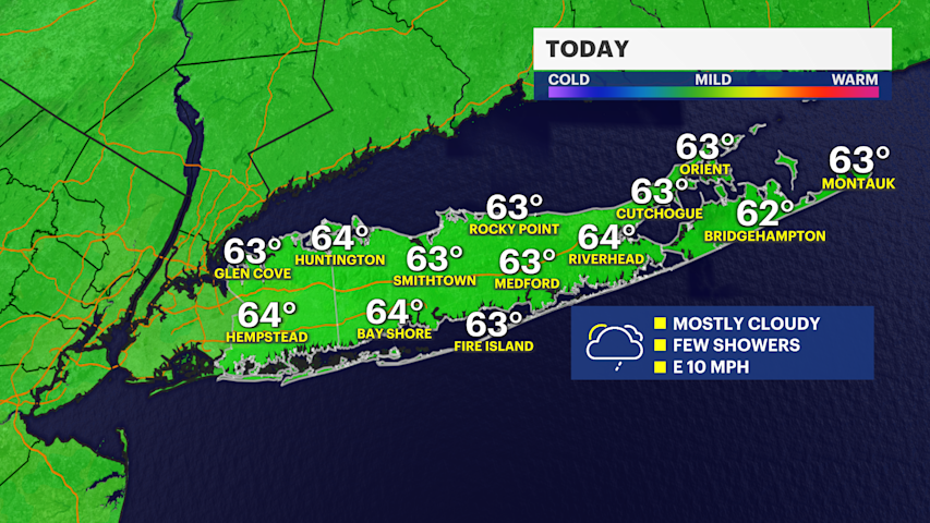 Cool and cloudy today with showers returning late