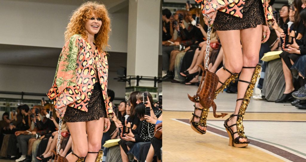 Natasha Lyonne models during Vivienne Westwood's spring 2027 runway