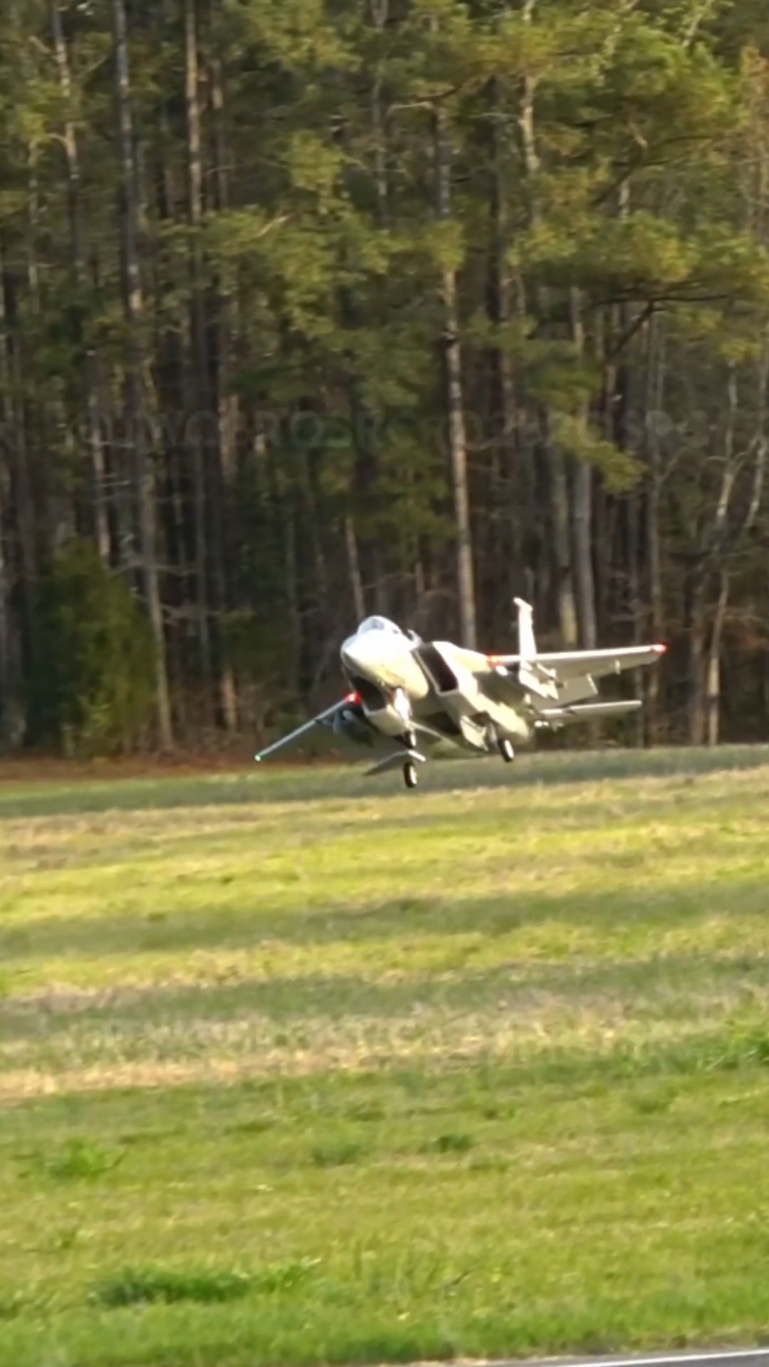 F-15C Eagle RC jet executes a precise touch and go