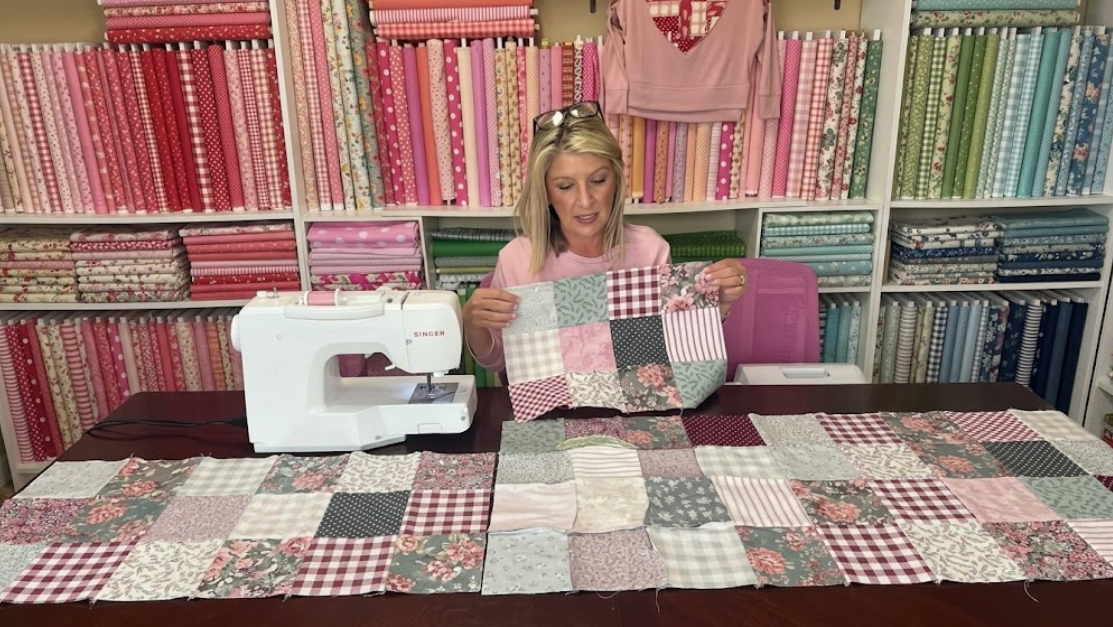 Easy patchwork pillow sewing project for beginners