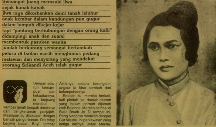 Cut Nyak Meutia terus berjuang meski peluru telah menembus tubuhnya