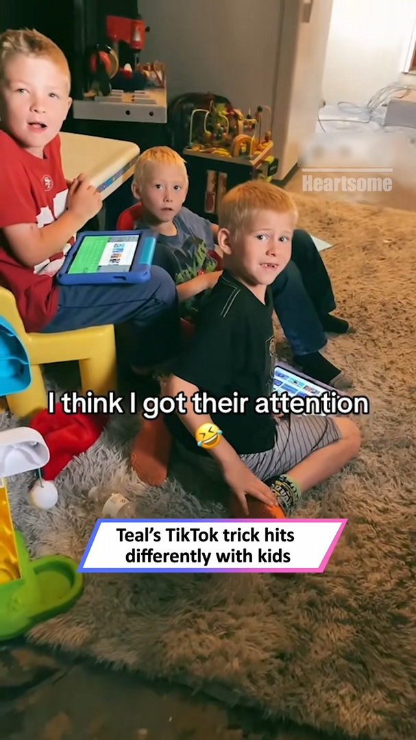 Parent amuses children with fart noise, their expressions reveal everything