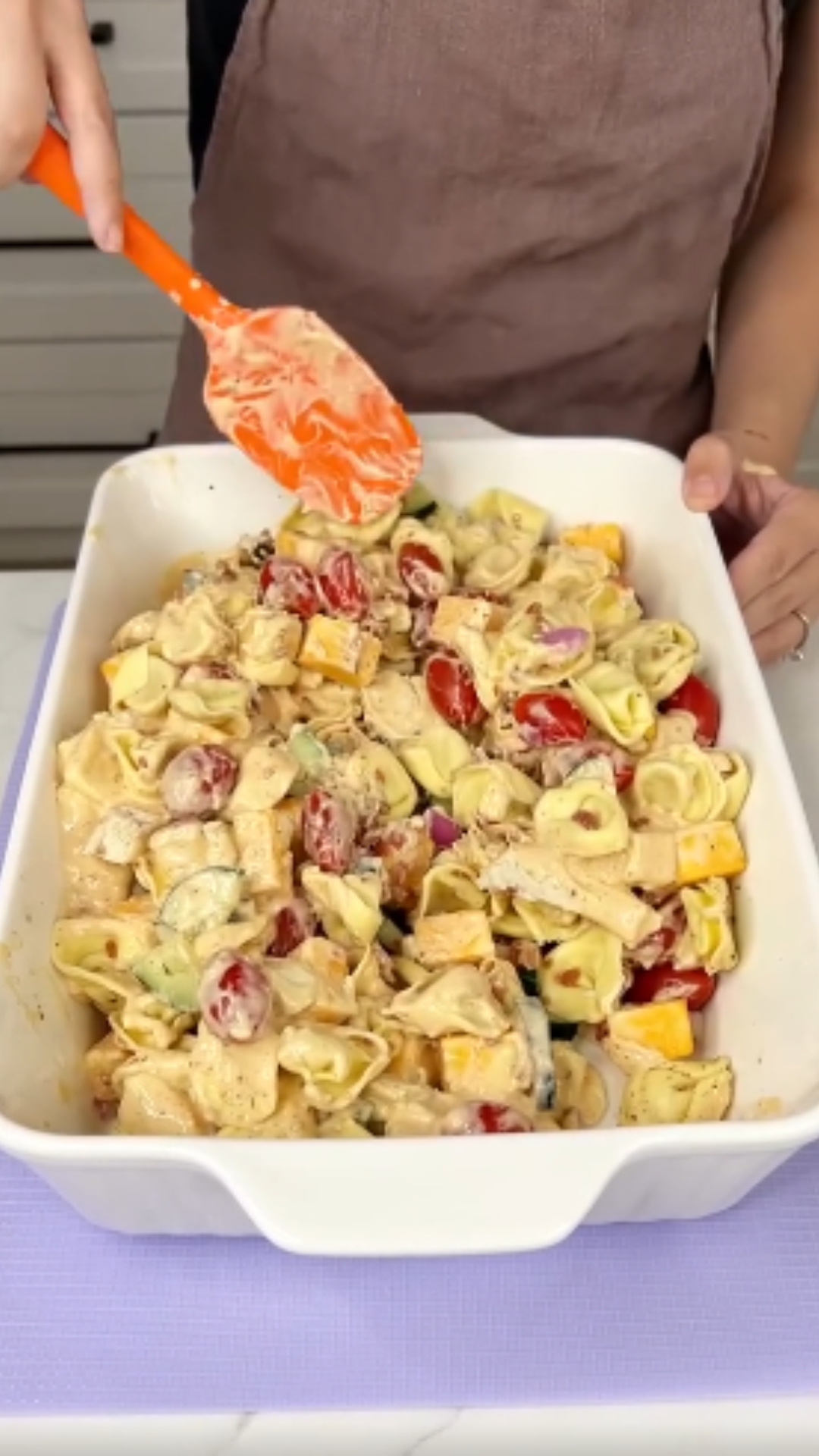 This fresh cheesy tortellini salad is packed with flavor
