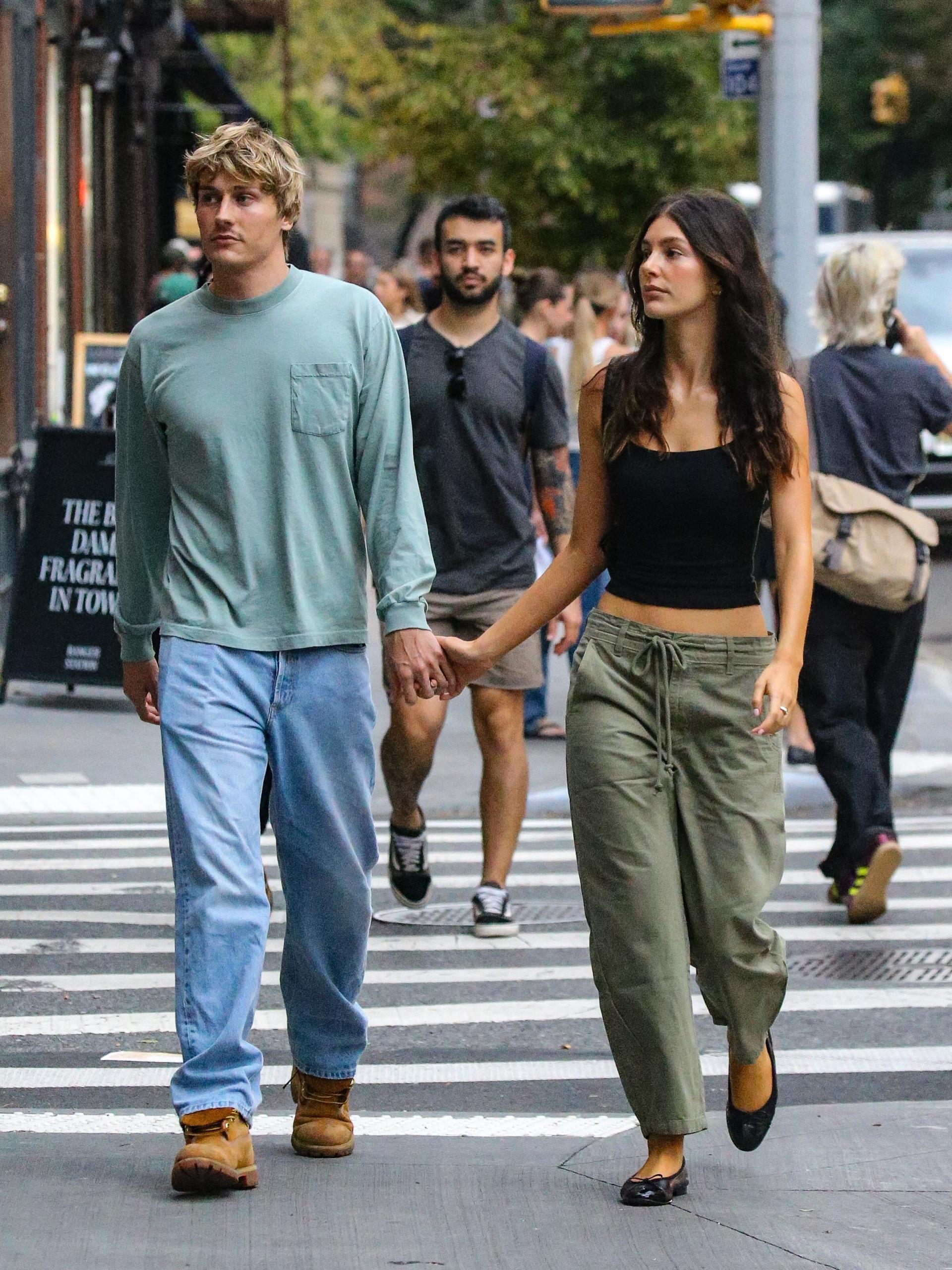 Camila Morrone enjoys NYC dinner date with boyfriend Cole Bennett