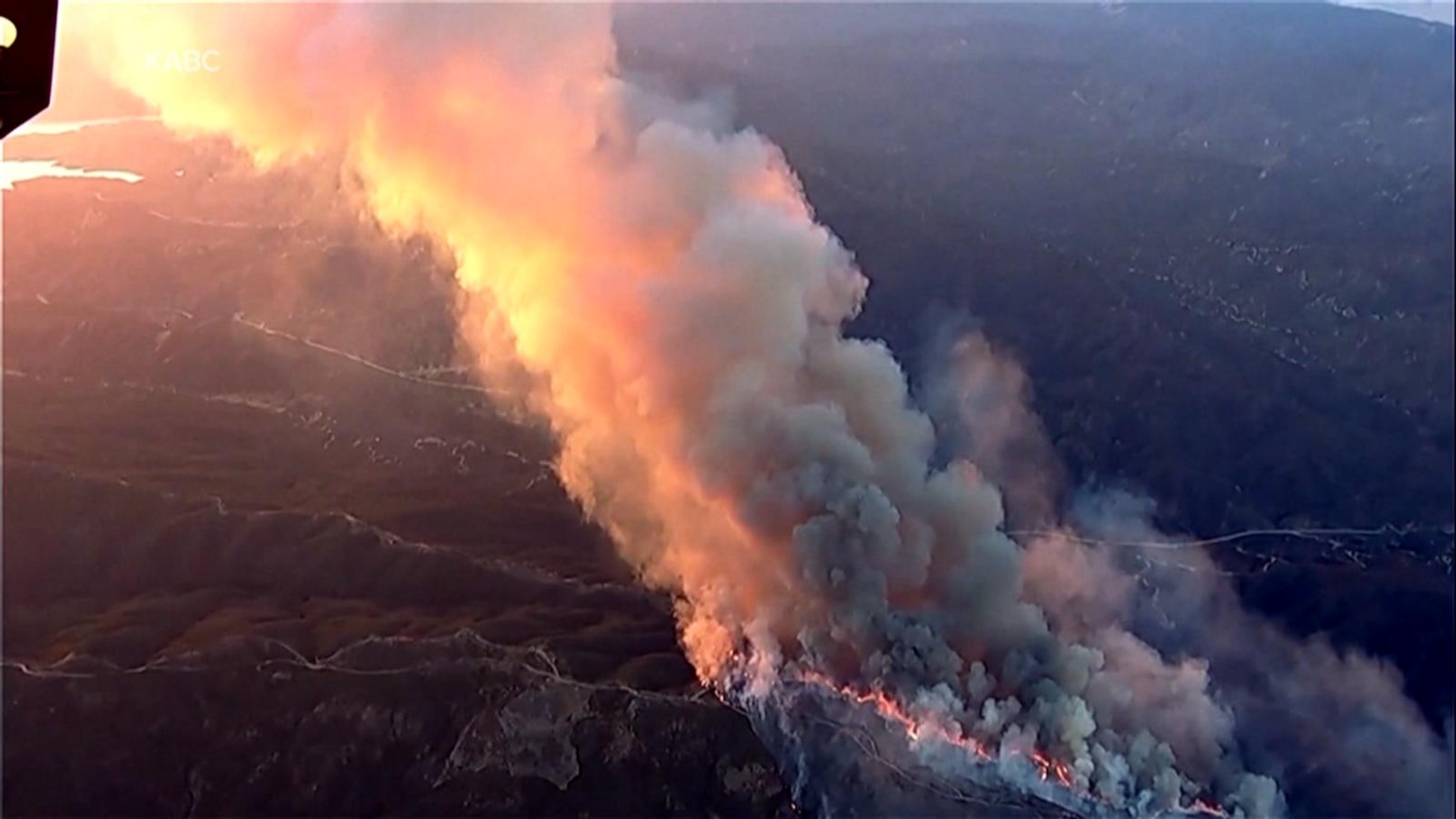 Firefighters battle wildfire in Angeles National Forest in California