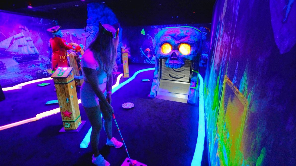 Blacklight mini golf course discovery