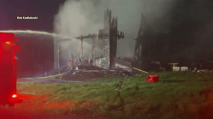 Video: Early morning fire destroys Dallas Township home