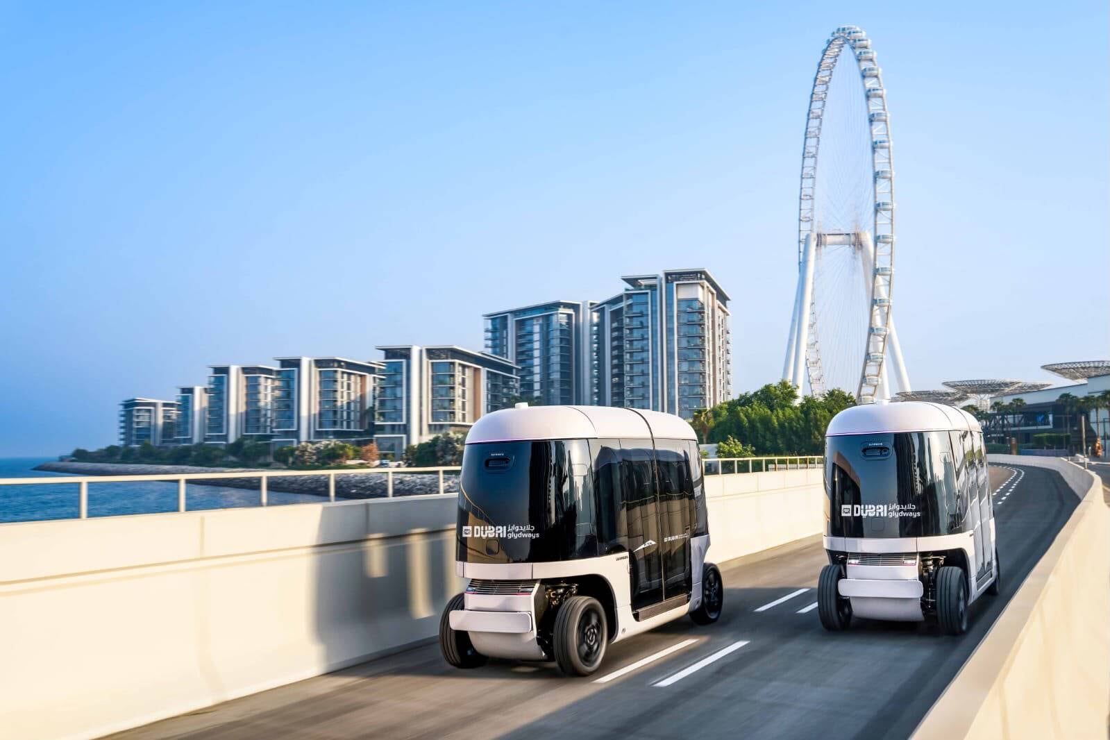 Driverless Glydways electric pods launched on Dubai's Bluewaters Island