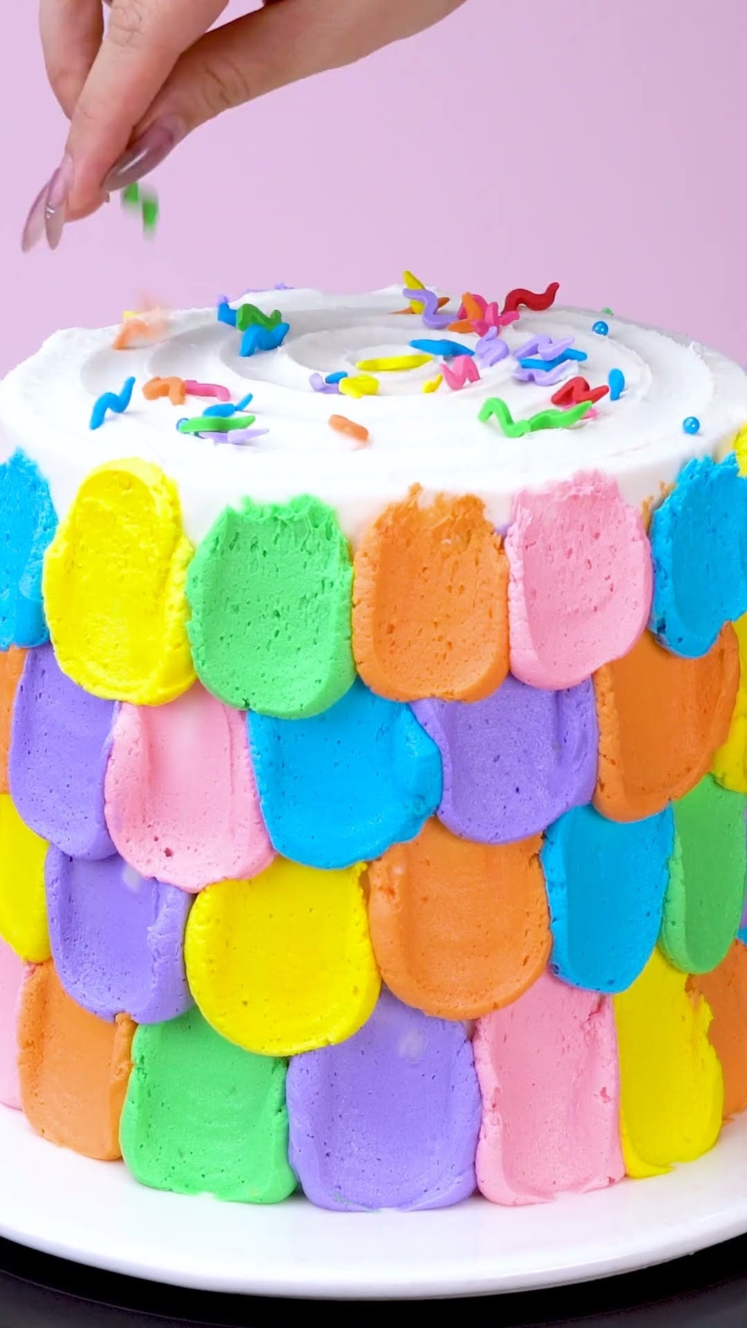 Bright layers create an incredible rainbow cake