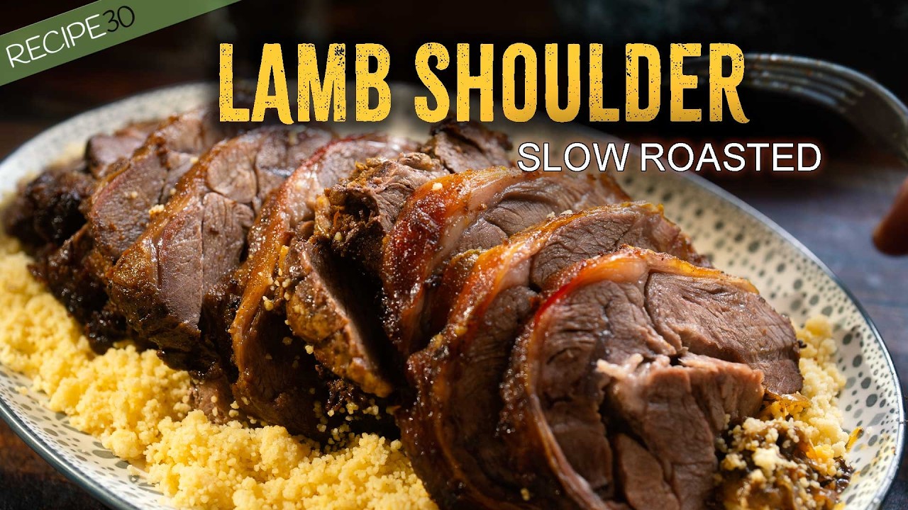 Slow-roasted lamb shoulder with saffron & ginger